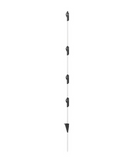 Step-In Fiberglass Post with Clips is black and white and 48 inches tall
